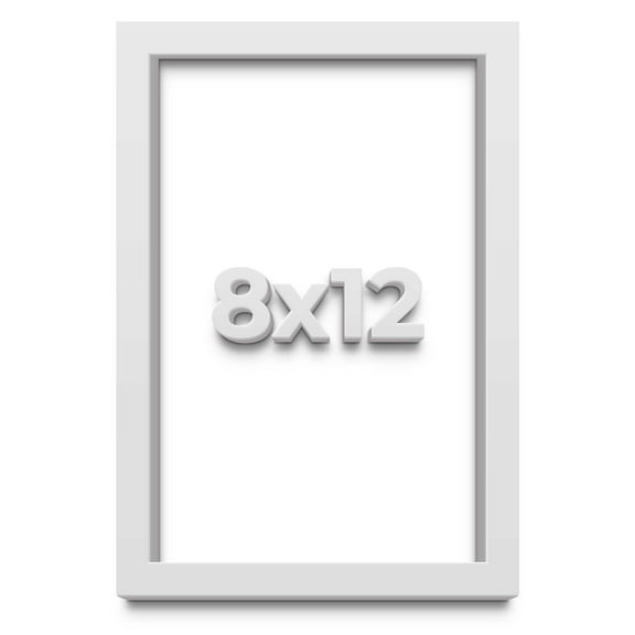 8x12 Shadow Box Frame White | 2 Inches Deep Real Wood Contemporary Shadowbox Display Frame | UV