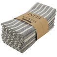 thumbnail image 1 of Servilletas De Tela De Mezcla De Algodón A Rayas Anchas Infei – Juego De 12 (17 X 17 Pulgadas) – Para Eventos Y Uso Doméstico (Negro), 1 of 5