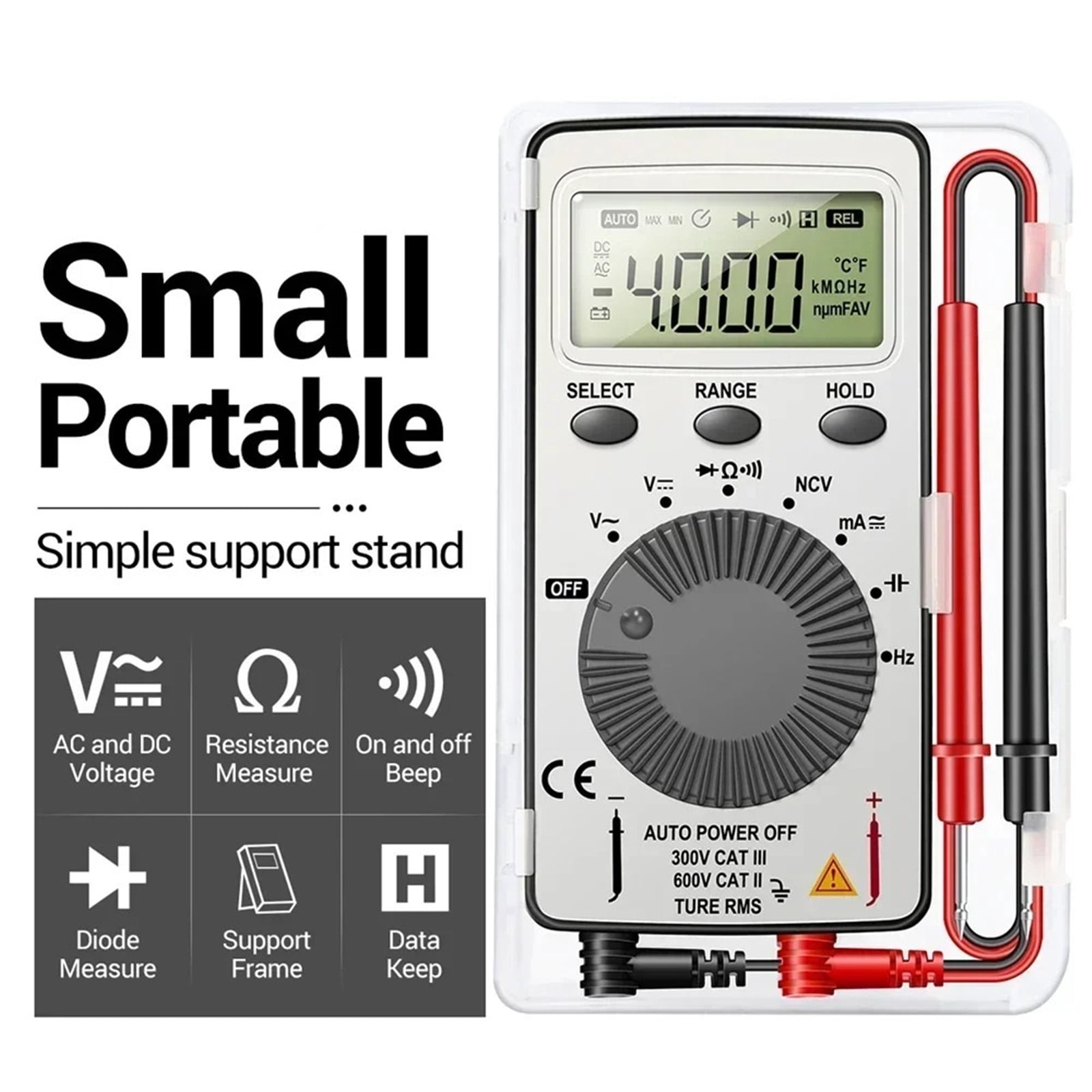 Digital Professional Multimeter 1999 Count AC Voltage NCV Capacitance Ammeter Voltmeter Tester Multimetro Test Tools ,Battery Test