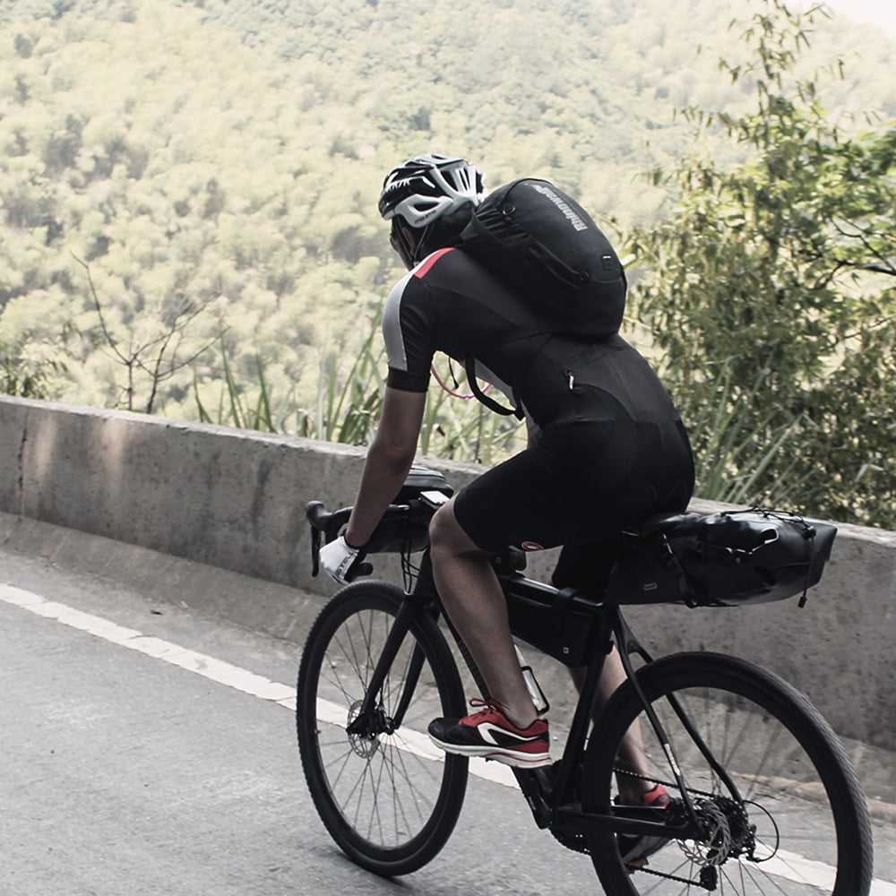 cycling with backpack