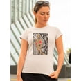 thumbnail image 2 of Girl And Flowers Linocut Art T-Shirt Women -Image by Shutterstock, Female x-Large, 2 of 4