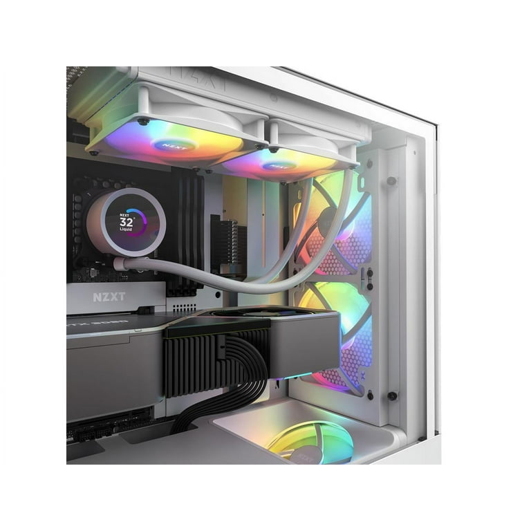 NZXT F120 RGB Core Fan - RF-C12SF-W1 - 120mm Hub-Mounted RGB Fan - Sublime  RGB Lighting - PWM Control - Single, 120mm Case Fan - White 