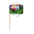 thumbnail image 1 of Chip Vert Cure-Dents Photo de Jeu de Table Drapeaux Pics à Cupcakes Fête Célébration, 1 of 3