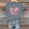 thumbnail image 2 of FDGIU Women's Valentine's Day Short Sleeve Shirt - Cute Heart Print Crew Neck Soft Casual Summer Top, 2 of 6