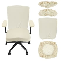Office Chair Covers, 38-48cm Stretchable Computer Chair Slipcover, Cream White