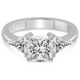 thumbnail image 3 of 4 Ct IGI Certified Princess Shape Lab Grown Diamond Engagement Ring | 14K White Gold |Caroline Three Stone Side Trillion Diamond Ring | FG-VS1-VS2 Quality Friendly Diamonds, 3 of 5