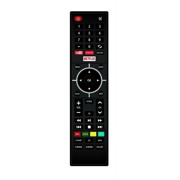 Remote Control Replacement for Element Smart TV Models with YouTube Google Play Discover Netflix Keys