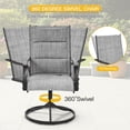 thumbnail image 7 of BUPPLEE 9-Piece Outdoor Dining Set for 8 with Swivel Chairs, Square Metal Table with Umbrella Hole for Patio, Deck and Backyard, 7 of 7