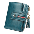 thumbnail image 1 of Cartera De Piel Malubero Para Mujer Con Borlas Azul Malu1873, 1 of 4