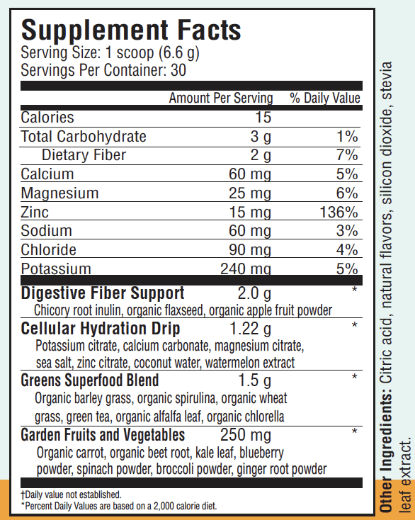 Country Farms Refreshers, Hydration Booster, Electrolytes, Super Greens, Superfoods, Energizing, Digestion, Minerals, Pina Colada flavor, 6.98 oz, 30 Servings
