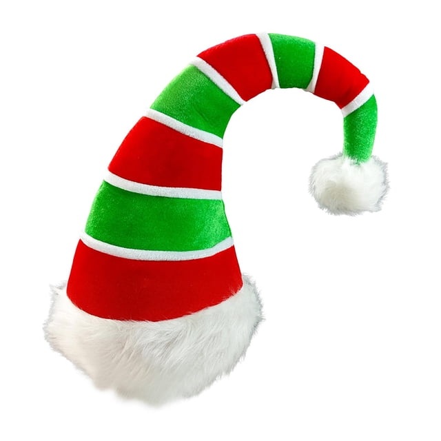 Sombrero de Navidad Decoración Unisex Gorras de Papá Noel Sombrero de Vacaciones de Navidad Foto Prop Rayas Sumi Verde
