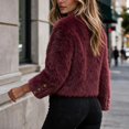 thumbnail image 5 of Iyufng Faux Fur Cropped Jackets for Women Long Sleeve Short Coat with Button Decor, 5 of 8