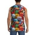 thumbnail image 4 of Uemuo Easter Eggs Pattern Men's Sleeveless T-Shirt,Muscle Athletic Tank Top, Moisture-wicking Quick-dry Breathable Classic Tee Top for Gym Run Outdoor Sports-, 4 of 8
