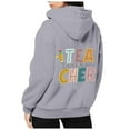 thumbnail image 4 of Women's Zip Up Hoodie with Pocket, Back to School Casual Long Sleeve Pullover, Fashion Hooded Sweatshirt Top Grey,XL, 4 of 6