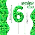 thumbnail image 5 of Pixel world number 6 birthday candle (6 candle), green number 6 candle, pixel style party decoration, birthday cake decoration, 5 of 7