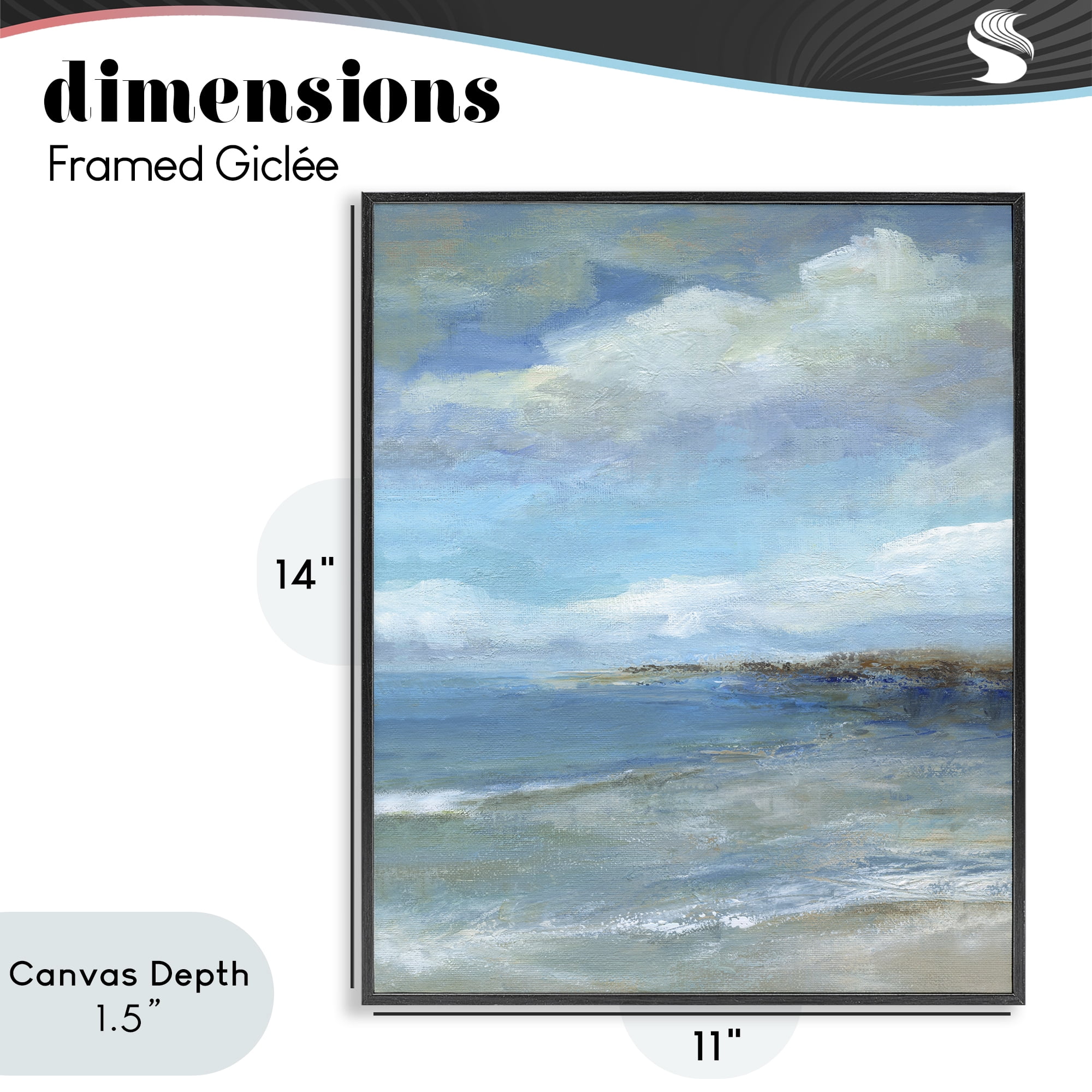 Stupell Industries Shore's Calm Breeze Black Framed Giclee Art, design by Carol Robinson