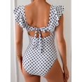 thumbnail image 3 of Traje de baño de una pieza para mujer con control de barriga y volantes para adelgazar, 3 of 5