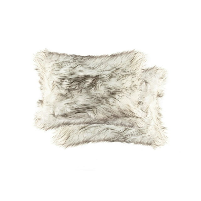 BELTON FAUX FUR PILLOW 12"X20" 2-PACK