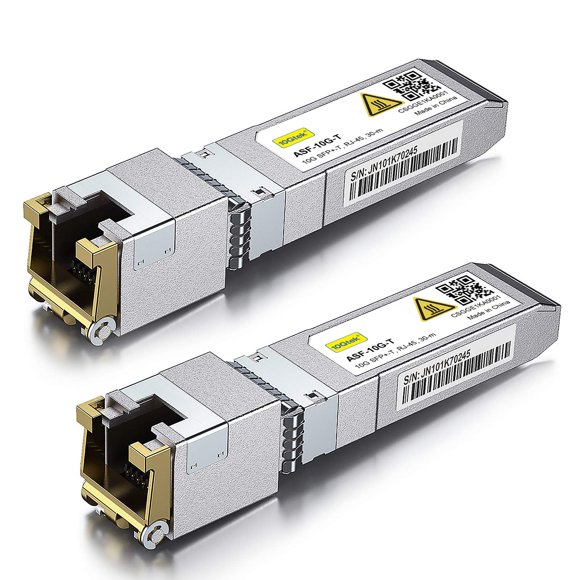 10GTEK 1.25/2.5/5/10G-T SFP+ to RJ45 Copper Module - 10GBase-T Transceiver for Cisco SFP-10G-T-S Ubiquiti unifi UF-RJ45-10G D-Link Supermicro Broadcom