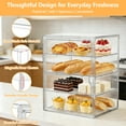 thumbnail image 3 of JDNRXO Acrylic Bread Storage Box with Magnetic Door, 4-Tier Adjustable Display Organizer (3 Dividers Included) for Kitchen Counter & Bakery Pastry Showcase, Clear Bread Bin 11.81"x9.84"x15.74“, 3 of 8