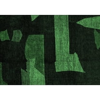 Ahgly Company Indoor Rectangle Oriental Emerald Green Modern Area Rugs, 5' x 7'