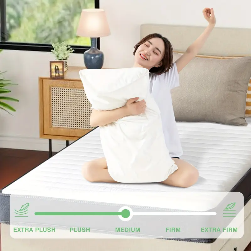 6 Inch TwinXL Mattress, Foam and Spring Hybrid Mattress in a Box, Medium Soft, Breathable Fabric & Adaptive Support, CertiPUR-US Certified, TwinXL Size Mattress in Guest and Kids Bedroom