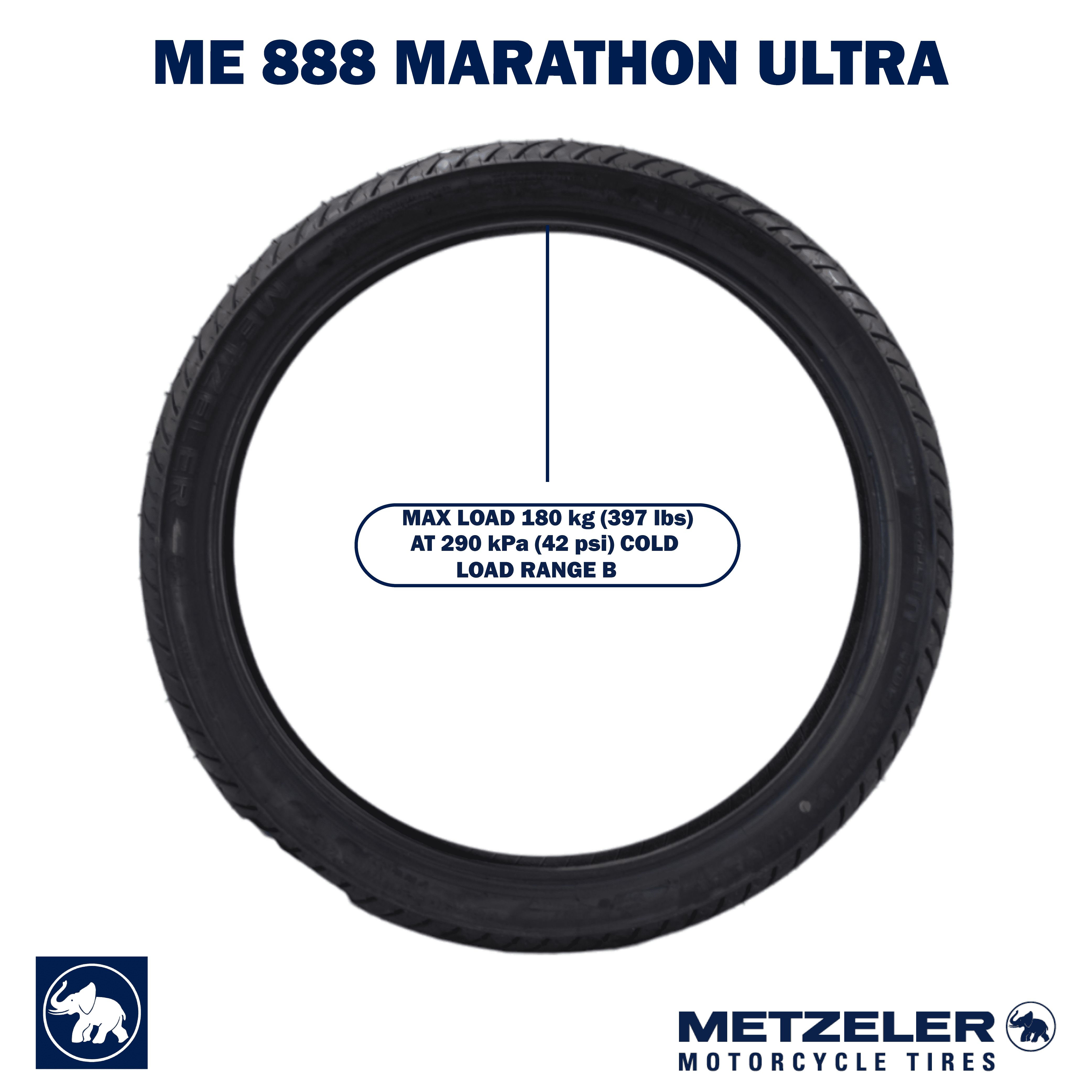 Metzeler ME 888 Marathon Ultra Front 80/90-21 48H Motorcycle Tire