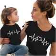thumbnail image 3 of WQJNWEQ Mom and Daughter Matching Outfits Mother and Daughter Clothes Love Print Short Sleeve T-Shirts Tops Blouse, 3 of 5