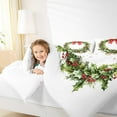 thumbnail image 4 of Manfei Xmas Flower Wreath King Size Comforter Sets,Merry Christmas Bedding Comforter Set,Red Berry Bowtie Bedding Set For Kids,Super Cozy Room Decor Reversible,3-Piece, 4 of 8