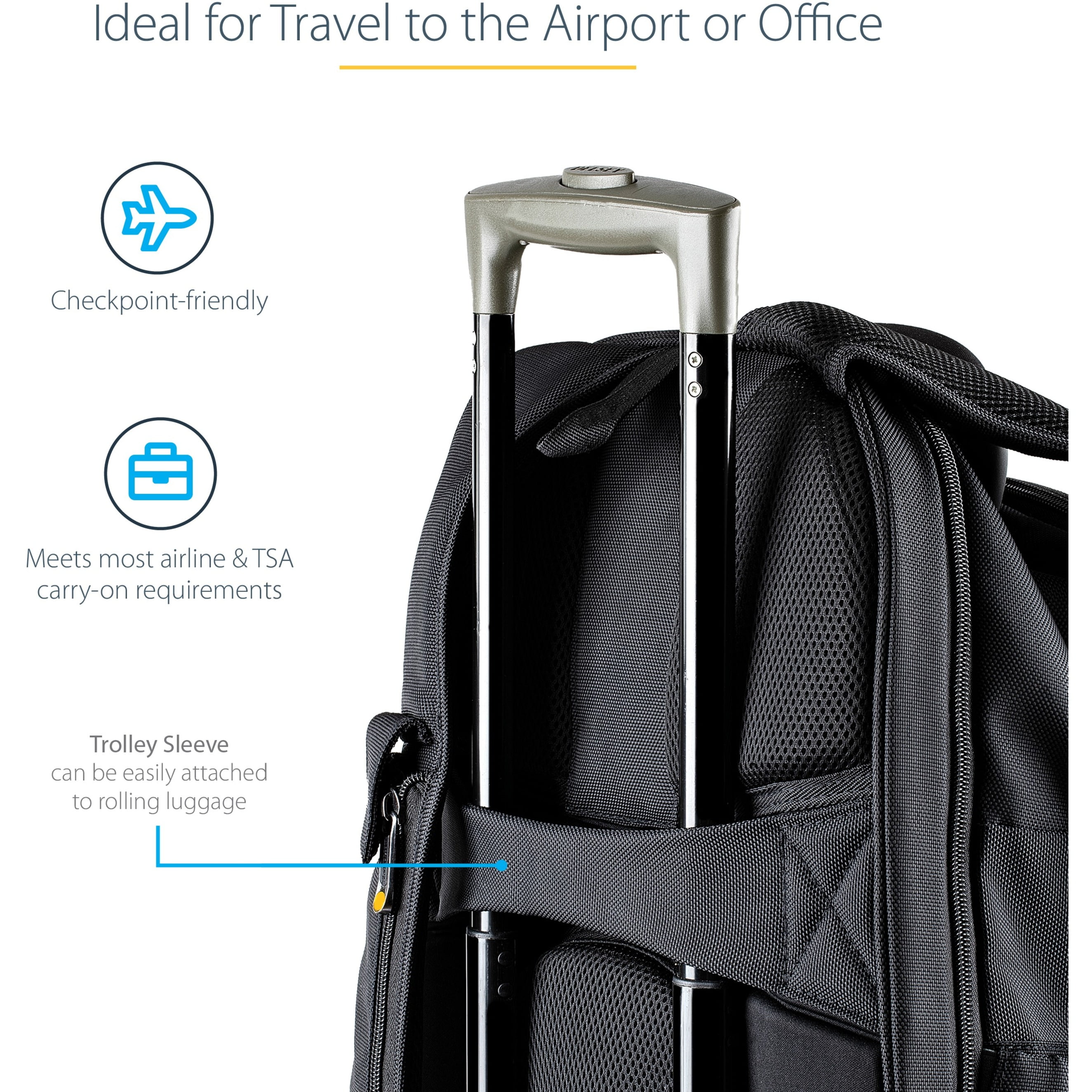 17.3" Laptop Backpack w/ Removable Accessory Case, Professional IT Tech Backpack for Work/Travel/Commute, Nylon Computer Bag