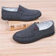thumbnail image 5 of Mens Canvas Loafers Lightweight Breathable Walking Shoes Comfortable Non-slip Driving Shoes Retro Casual Fashion Black 8.5 UK, 5 of 7