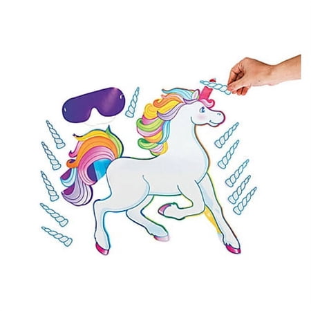 Pin the Horn on the Unicorn Party Game