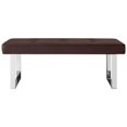thumbnail image 3 of Posh Living Myles Faux Leather Bench with Stainless Steel Legs in Brown/Chrome, 3 of 8