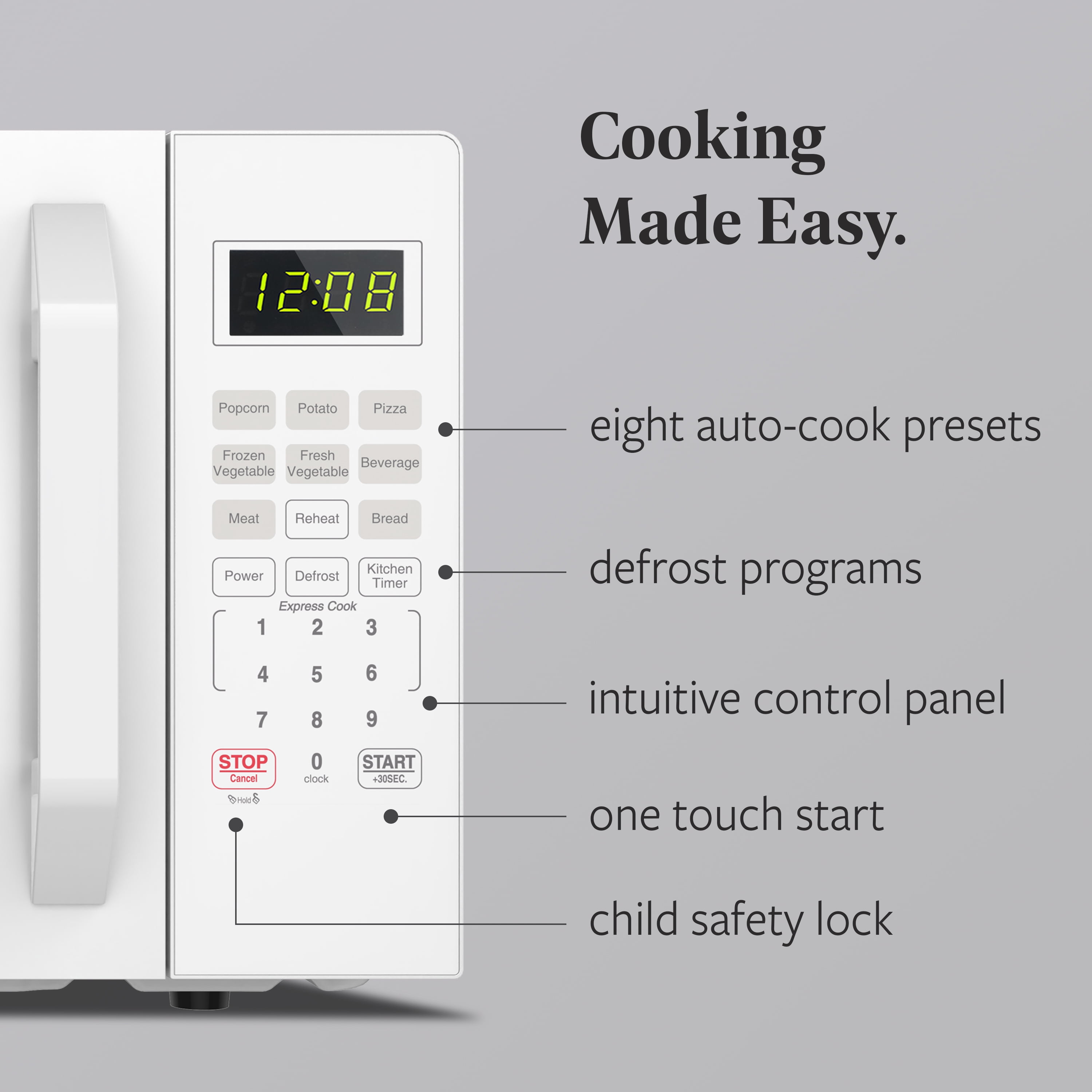Farberware 1.1 cu ft Microwave Oven,1000W Countertop Microwave Oven with Auto Cook Menu, White