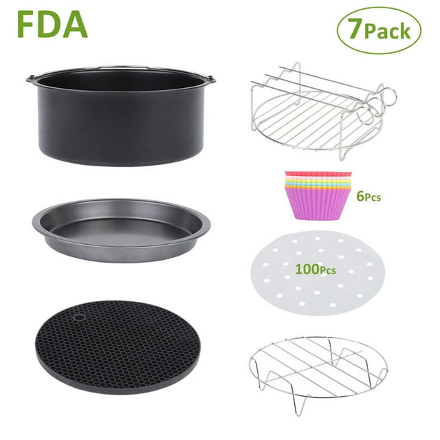 Accesorios para freidora de aire XL de 8" para Airfryer Gowise Cozyna y Phillips, juego de 7 para todos los 3.7QT - 5