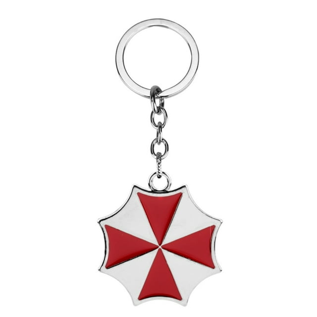 Resident Evil Umbrella Logo Metal Charm Keychain Keyring