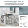 thumbnail image 5 of Harper & Bright Designs Counter Height Dining Table Set for 4, Wood Kitchen Rectangular Table with Curved Wine Rack and 4 Upholstered Chairs for Small Places, White, 5 of 15