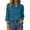 a-20Blue6, variant on VNKIDY Womens Mandarin Split V Neck Three Quarter Sleeve Side Patch Pocket Loose Breathable Soft Work Daily Casual Tunic Blouse Tops For Ladies Trendy Top S