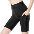 thumbnail image 3 of Hiauspor Womens Padded Bike Shorts High Waisted Pad Bicycle Cycling Shorts With Pocket, 3 of 6