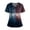Black(American Flag Striped), variant on 250 Anniversary USA Flag Scrubs for Women Funny American Flag Striped Nurse Working Uniforms Trendy V-Neck Side Slits Scrub Shirt Patriotic Medical Workwear with Pockets Black 4XL