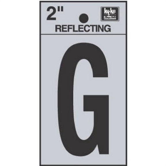 Hy-Ko RV-25/G Vinyl Self-Stick Reflective with Letter G, 2", Black
