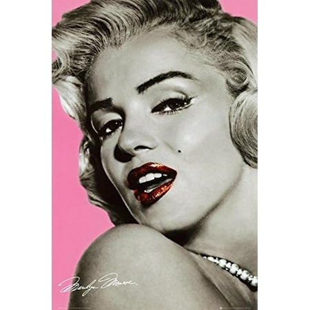 Marilyn Monroe Pink with Red Lips 36x24 Art Print Poster (Marilyn Monroe Best Photos)