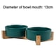 thumbnail image 2 of Cuenco de cerámica para perros y gatos con soporte de madera, antideslizante, mate, juego de agua y comida con peso para gatos y perros pequeños, 2 of 5