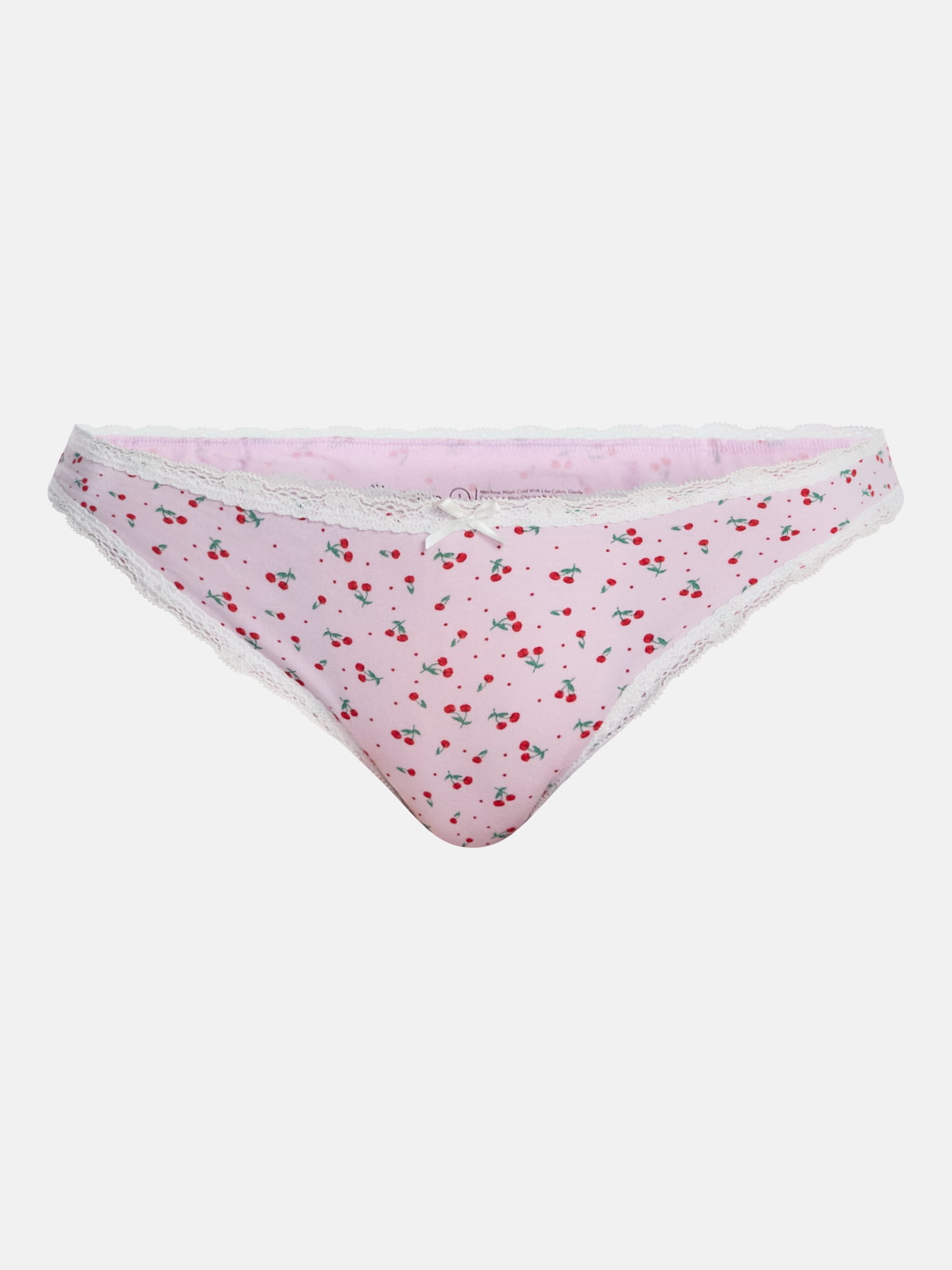 No Boundaries Cotton Stretch Cheeky Panties with Lace, 3 Pack, Women's XS-XXXL