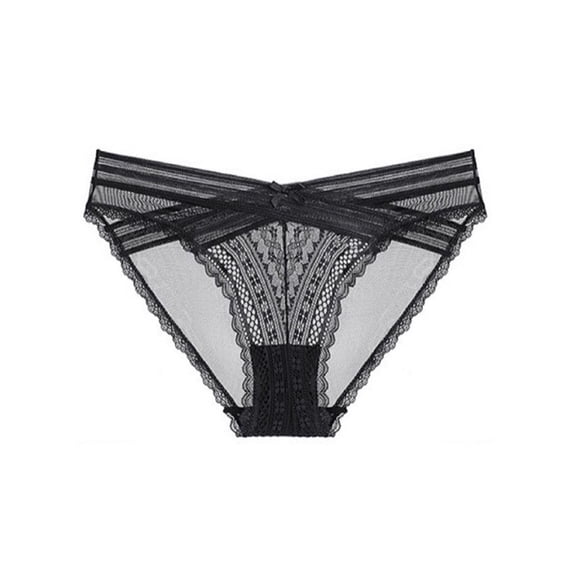 Fewfanhhot Floral Lace V-Shape Panties - Seamless Mesh Transparent Hipster Underwear Bikini Fashion Panties for Women