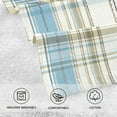 thumbnail image 4 of 2 Pcs Absorbent Face Towel Bath Hand Towels Soft Breathable Cotton Towel Set for Bathroom Kitchen Hotel Spa Decor Light Blue and Brown Tartan, 4 of 8