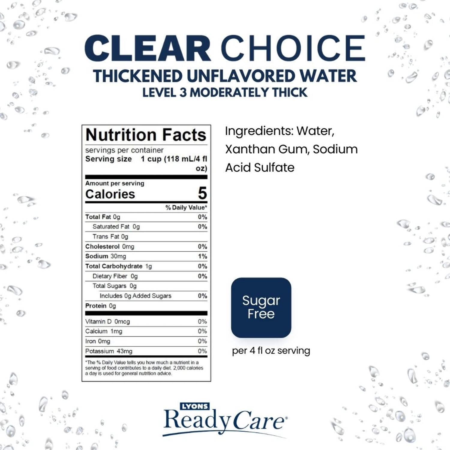 Thickened Unflavored Water, Sugar Free – Honey/Level 3