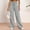 Gray, variant on Womens Casual Wide Leg Pants High Waisted Button Down Straight Long Trousers Palazzo Pants Online Shopping