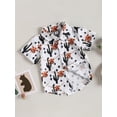 thumbnail image 3 of Wassery Western Baby Boys Clothes Bull Print Shirt Short Sleeve Lapel Shirt Boho Cowboy Tops Toddler Gentleman Summer Outfits 6M-4T, 3 of 8