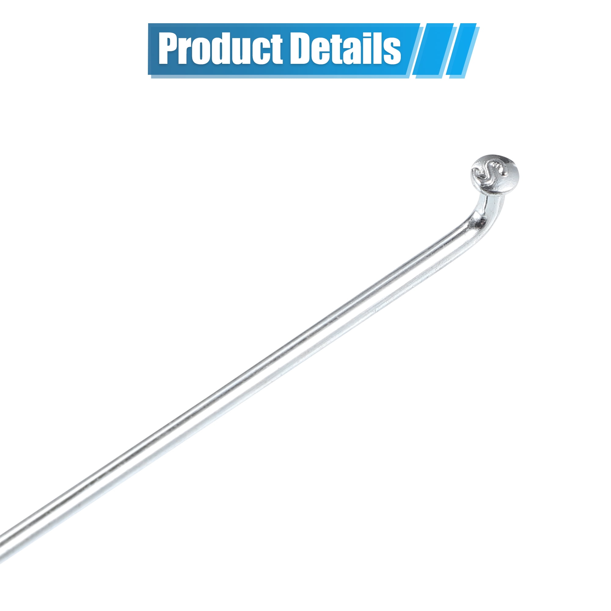 Unique Bargains 36Pcs J Bend Bicycle Steel Spokes with Brass Nipples Silver 8.46"